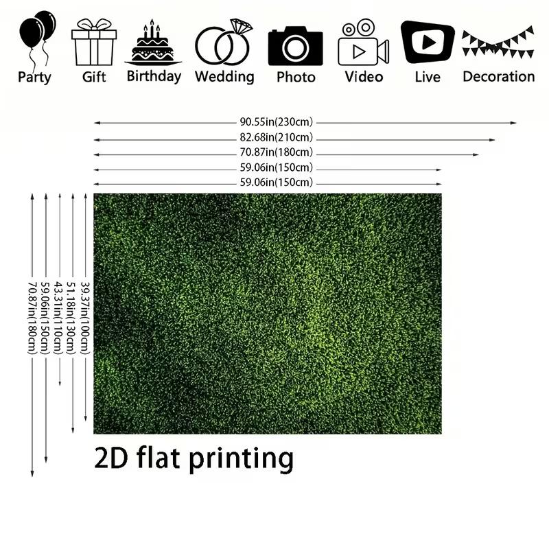 2D Green Grass Wall Photography Backdrop, Artificial Greenery Wall Background Cloth