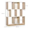 8-Shelf Bookcase Furniture for Living Room and Bedroom, in Wood, 100x27x124 cm, Oak and White