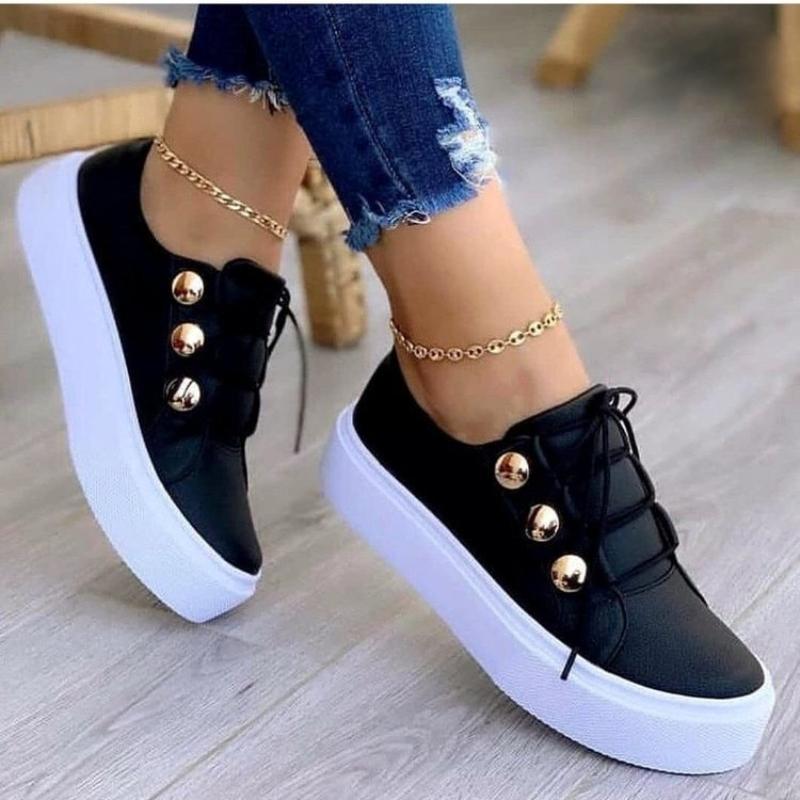 Large size casual shallow mouth comfortable round head women's shoes