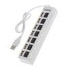 Port 7 Usb Hub 20 Power Adapter Cable Splitter With Power Onoff Switch High Speed Usb Micro Hub