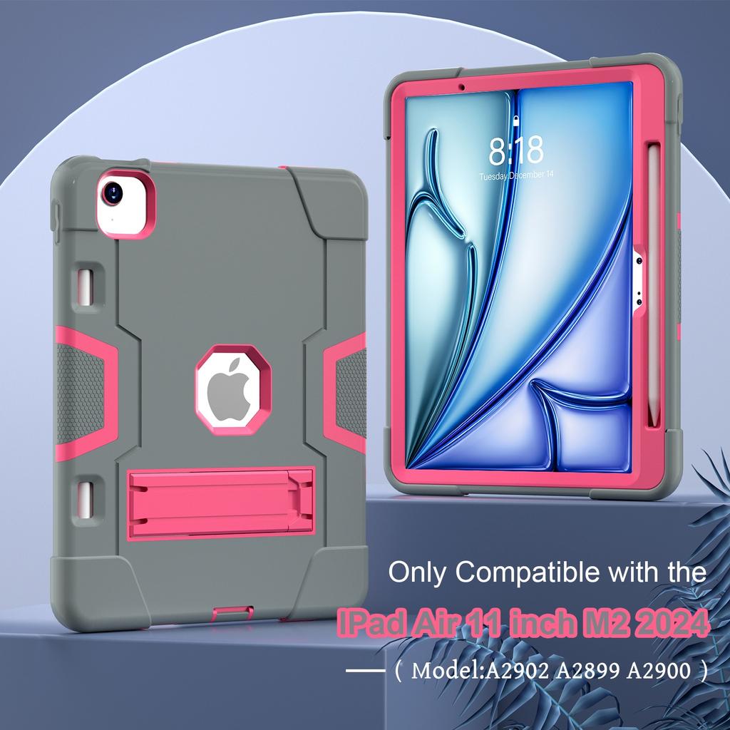 Armor Case With Pen Slot For iPad Air 11 2026 M4 2025 M3 2024 M2 A3460 A3463 A3266 A3267 A3270 A2902 A2903 A2904 Kickstand Cover