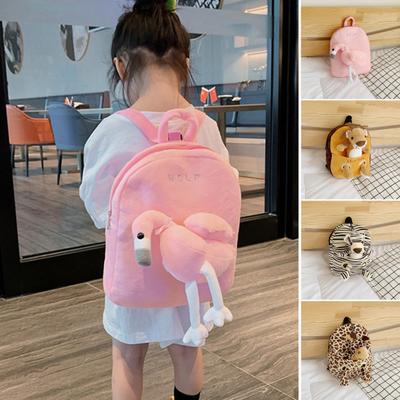 Kinder Schule Tasche Cartoon Abnehmbare Tier Figur Lion Flamingo Tiger Tasche Weichem Plüsch