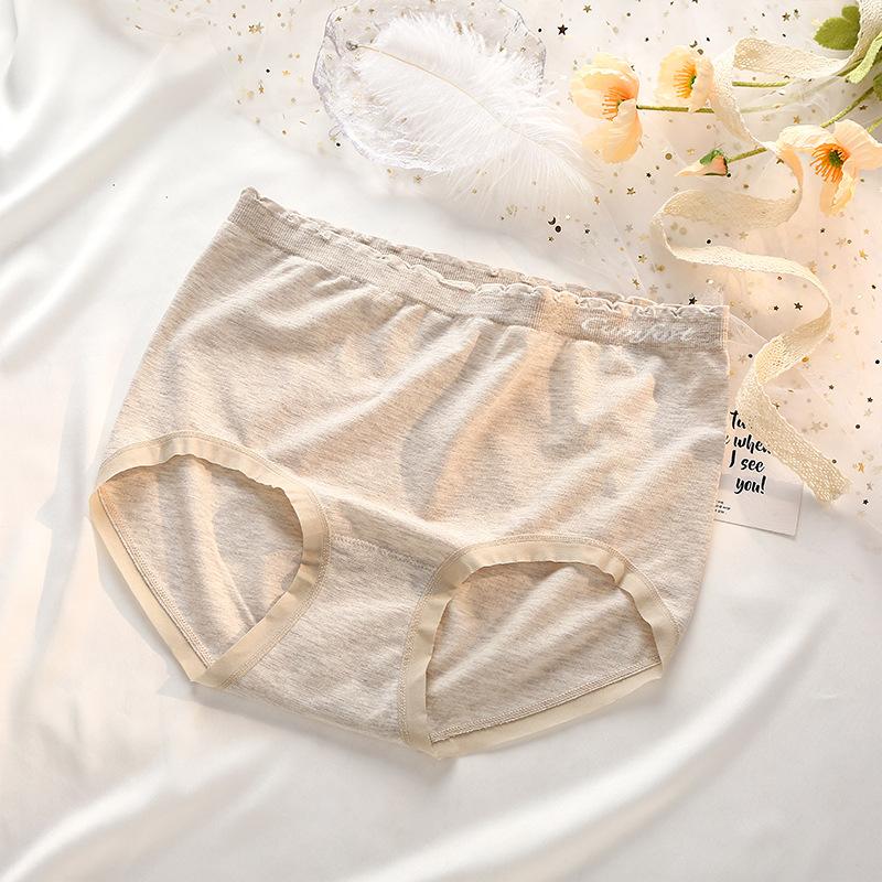 Plus Size Ladies Spring and Autumn Cotton Soft Mid  High Waisted Briefs