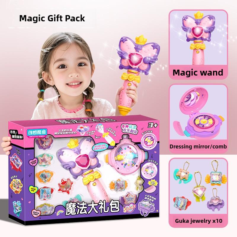 Princess Magic Fairy Wand Girl Jewelry Blind Box Pretend Play Beauty Toy Sparkle Jewelry Children'S Day Christmas Surprise Gifts