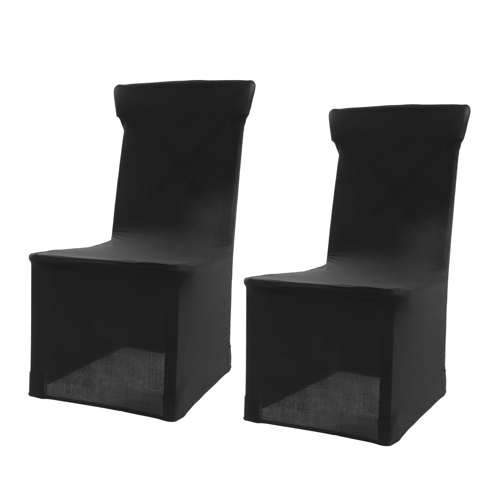 2Pcs Chair Slipcover   Elastic   Pure Color Stain Repellent Chair Cover for Party Wedding Banquet