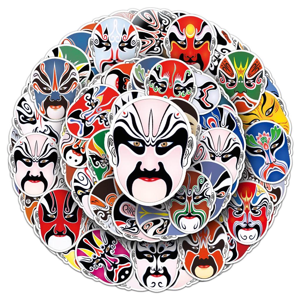 60 Waterproof Chinese Opera Style Stickers for Face Painting, Notebooks, and Earphones