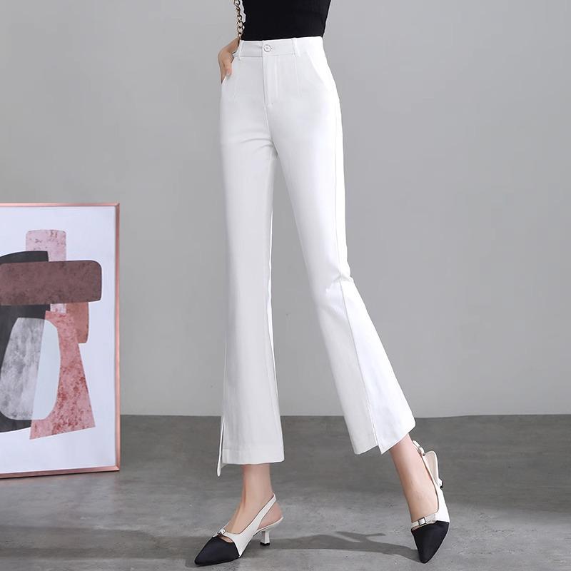 

2025 Summer High-Waist Women s Cropped Flare Pants - Fashionable Petite Suit Trousers XL (115-125 jin) белый