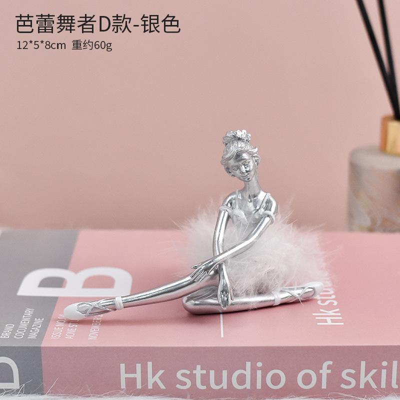 European Resin Dancer Figurines Figure Sculpture Crafts Living Room Table Ballet Girl Ornaments Home Decoration Birthday Gifts