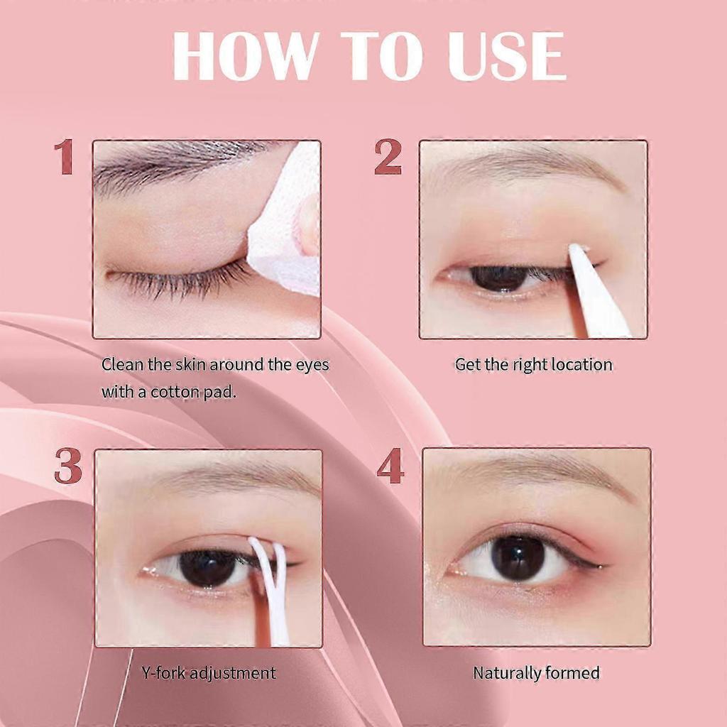 EELHOE Lace Seamless Double Eyelid Patch, Natural Seamless Non Adhesive Lace Double Eyelid Patch