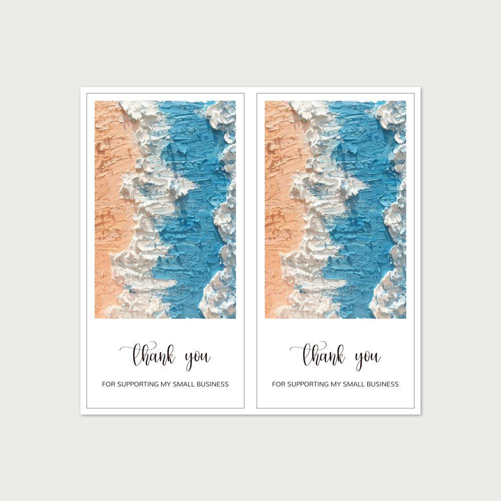 50-Pack Floral Ocean Thank You Stickers for Gift Box Sealing and Packaging Decoration