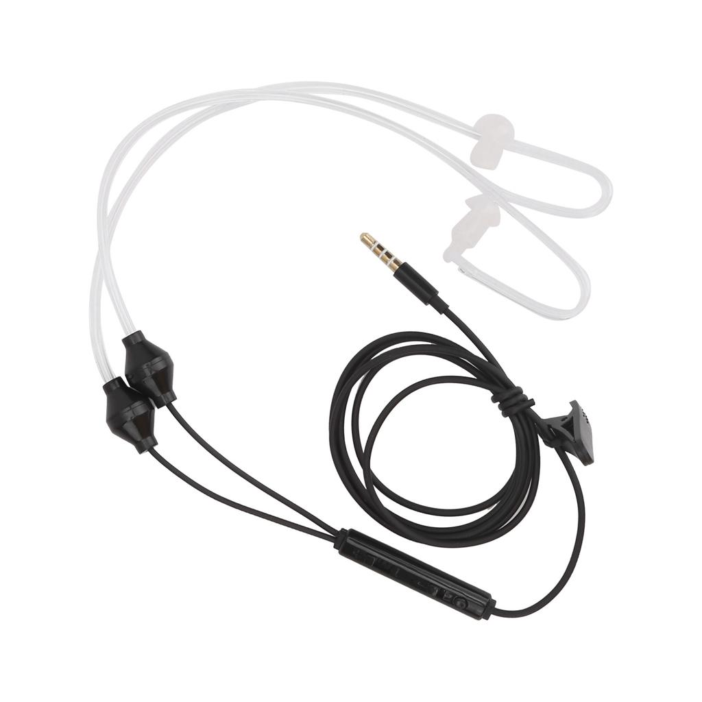 Air Tube Earphone Earbuds Wired Headphones W HandFree Microphone for Samsung 3.5mm Jack(Noir )