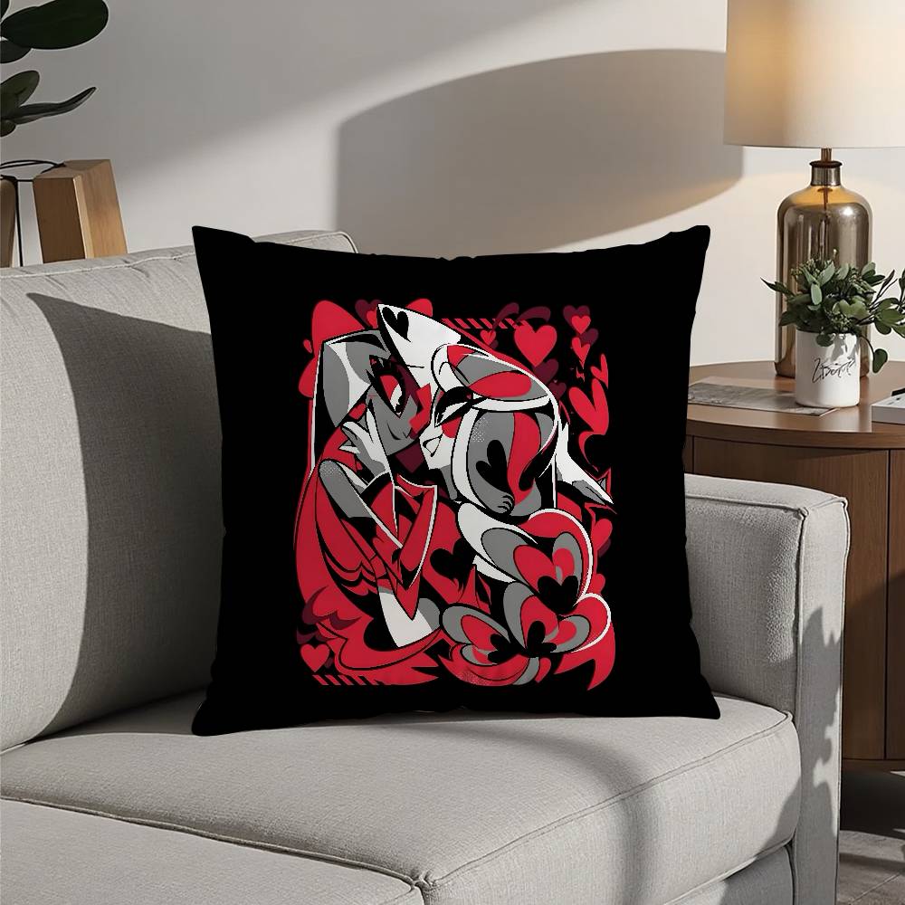 Cartoon H-Hazbin HotelS Pillow Case 3D Print Polyester Fiber 40*40cm Home Sofa Throw Decoration Festival Gift