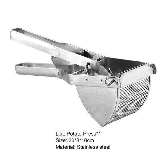 Potato Masher Food Grade Rust-proof Stainless Steel All-Purpose Manual Potato Carrot Presser for Home