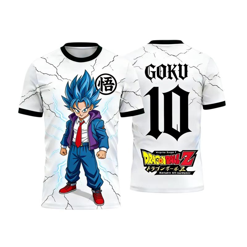 2026 New Adult Men's Dragon Ball Goku 3D Printed Football Jersey T-Shirt Kids Anime T-Shirt Special Football Jersey Unisex Y2k