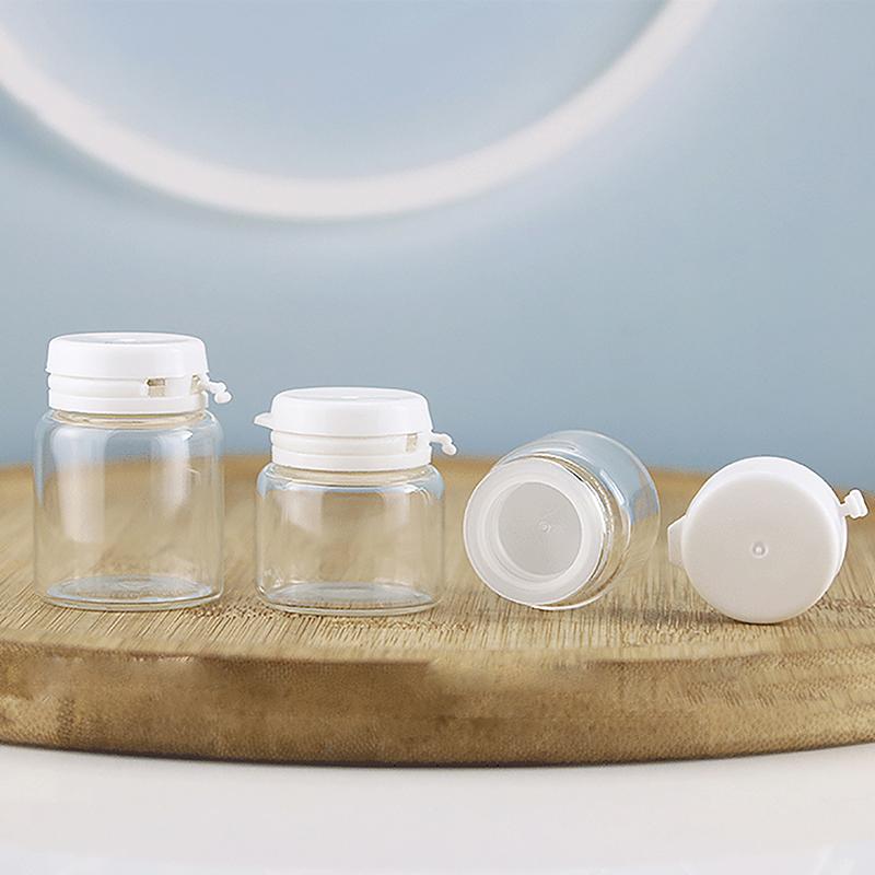 3/6/10Pcs Cosmetic Jars Travel Glass Containers Clear Buttercream Bottles With Lids & Inner Plug Mini Refillable Boxes