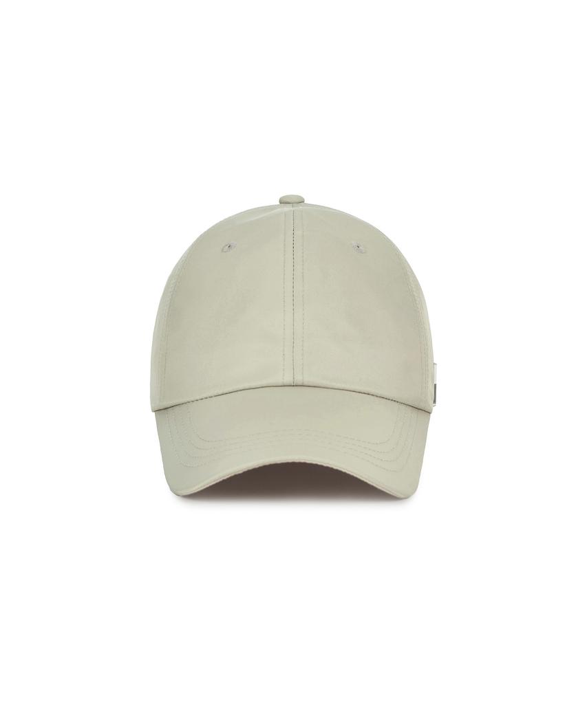Bajal Studded Logo Oversized Poly Ball Cap Beige