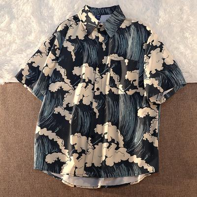 Summer Women's ShirtsSurf Print Shirt Beach Outing Blouse Ladies Women's Fashion Blouse Women's Buttoned Shirts
