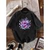 Hot Colorful Floral Graphic T-shirt Vintage Washed Aesthetic Streetwear Unisex Oversized Summer Cotton Retro Tee Clothing Tops