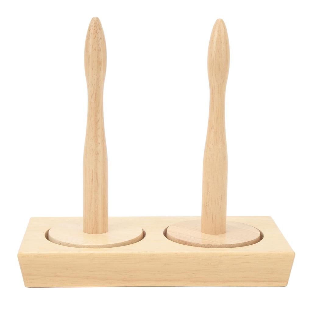 Doppelter Garnknäuelhalter Spindel Holz Näh Häkelwerkzeug Spinnwolle Fadenhalter Spender