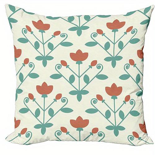 Vintage Floral Pattern Double-Sided Printed Pillow Cover Short Plush Suitable Living Rooms Bedrooms Sofas Throw Cushion Cover
