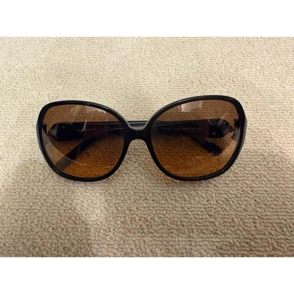 Used TORY BURCH Sunglasses Black Brown Lens