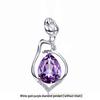 Amethyst Purple and Rose Diamond Pendant Women's Necklace - Short Clavicle Chain