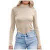 Women's Turtleneck Long Sleeve Shirts Mock Neck Slim Fitted Casual Layer Tee Tops