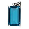 130 Ct Emerald Cut Aquamarine Blue Gemstone Pendant Lab Created A+ Certified AI-52-NS