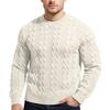 Men's  Texture  Twisted Flower  Process  Round Neck  Thickened  Pullover  Knitted Sweater  Sweater