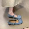 French Gypsy Flat-soled Single Shoes, New Niche Design, Square Head Soft-soled Mary Jane Shoes