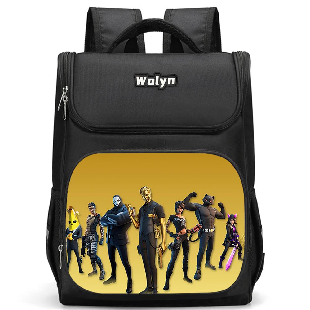 FORTNITE Cartoon Kids School Bag, Large Capacity & Multi Compartment Durable Backpack for School & Daily Use,Boys&Girls Age 5-10