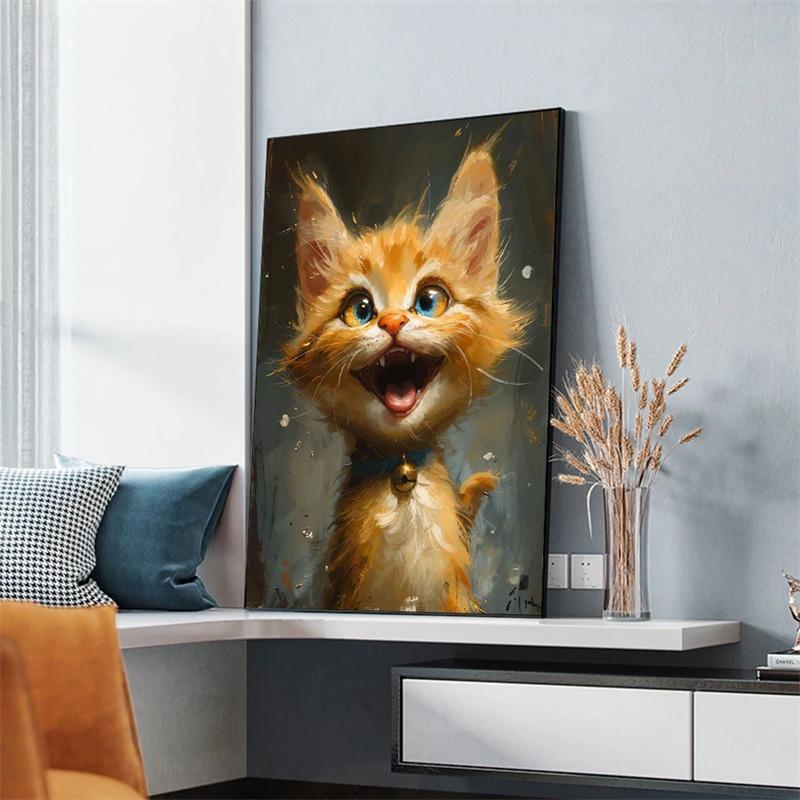 Abstract Art Funny Animals Rabbit Fox Donkey Cat Lion Canvas Posters and Prints Cartoon Animal Mural Canvas Wall Art Home Decor