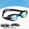 Professional Racing Swim Goggles Anti-Fog Waterproof PC Polycarbonate Material Integrated Ear Plugs Adult Use White Frame for Competitive Swimming