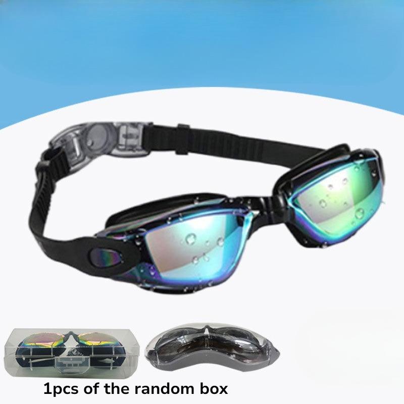 Professional Racing Swim Goggles Anti-Fog Waterproof PC Polycarbonate Material Integrated Ear Plugs Adult Use White Frame for Competitive Swimming