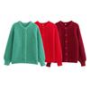Lazy Wind Style Women Solid Color Long Sleeved Loose Knitwear Cardigan Sweater