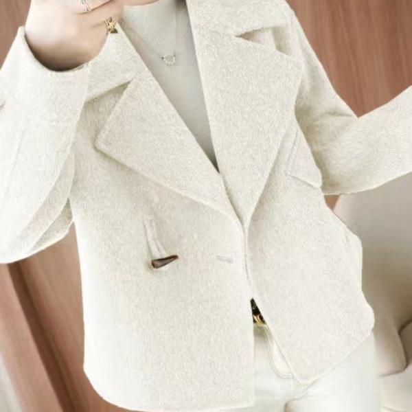 Fashion Women's Woolen Coat Short Warm Long Sleeve Jacket