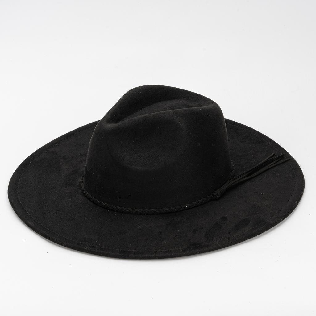 9.5Cm Big Edge Peach Heart Top Hat, Suede Felt Hat, Retro Fashion Big Eaves Hat, Flat Edge Gentleman'S Hat