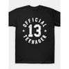 Official 13th Birthday Teenager Graphic Tee For Boys Girls Men Short Sleeve Cotton Tshirt