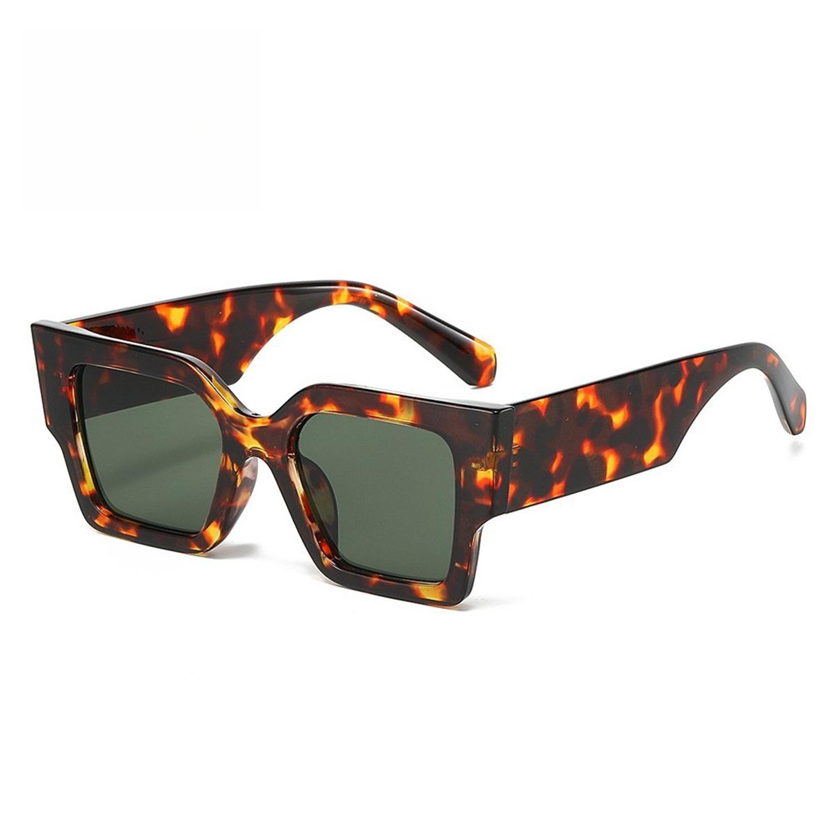 

Women s plastic multi-color square thick frame personalized decorative trendy and classic simple casual vacation travel fashionable glasses suitable леопардовий