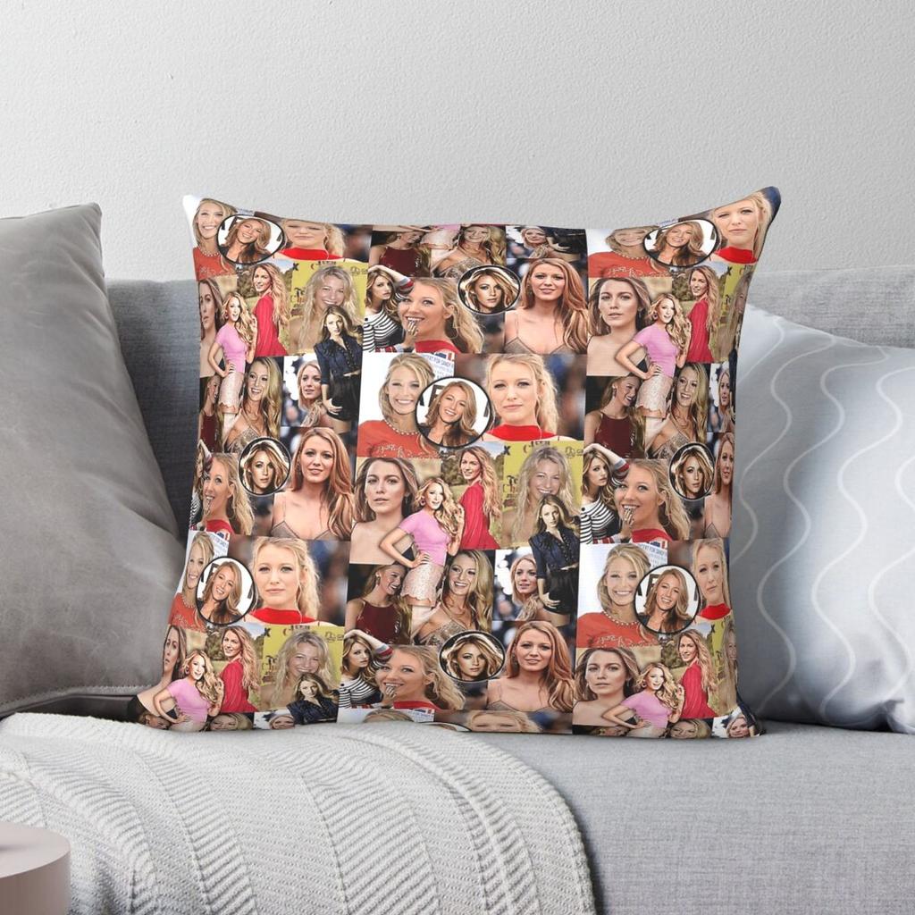 Blake Lively Gossip Girl Pillowcase Polyester Linen Velvet Pattern Zip Decorative Throw Pillow Case Sofa Cushion Case