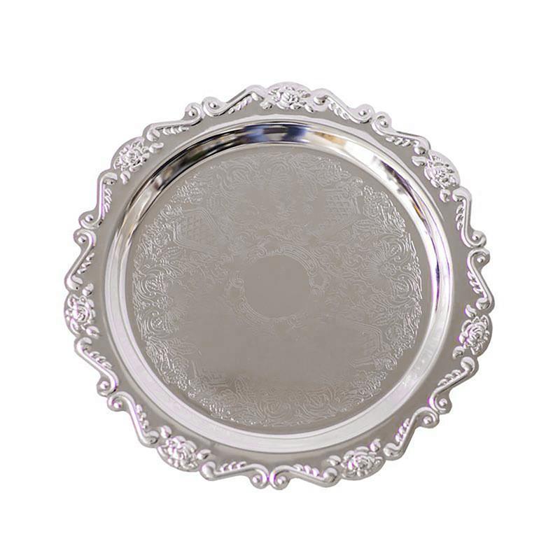 Oppbevaring Mini Brett Sølv Kake Fruktfat Smykkeutstilling Plastbrett Fest Sushifat For Hjemmedekor Fotorekvisitter