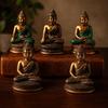 Meditating Buddha Statue Mini Brass