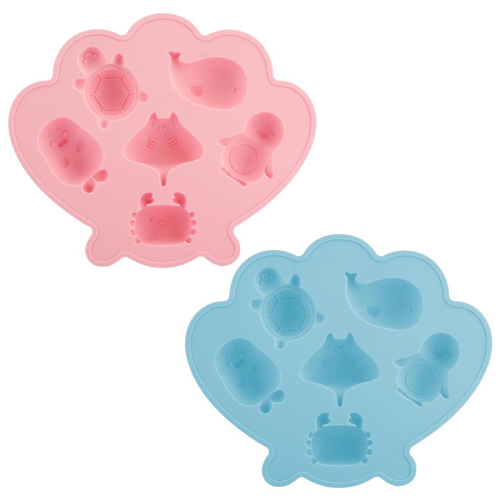 Silicone Ice Cube Trays with Cute Marine Life Shapes Ice Maker Easy To Release for Cocktails Whiskey Cool Drinks Tea Coffee