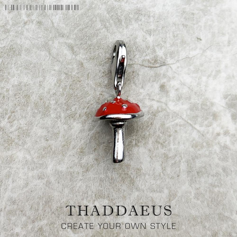 

Red Mushroom Pendant Charm,Spring European Style Fashion 925 Silver Lucky Gift For Women