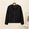 Women Autumn Winter Lamb Fur Solid Thick Warm V-Neck Long-Sleeved Casual All Match Female Outwear Jackets