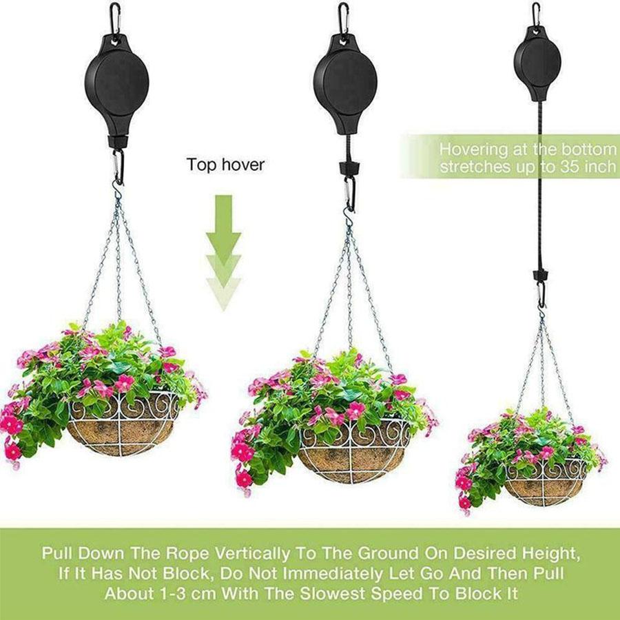 Retractable & Height-Adjustable Garden Hook, Creative Hanging Tool for Flower Pots, Bird Cages & Plant Baskets, Home Decoration