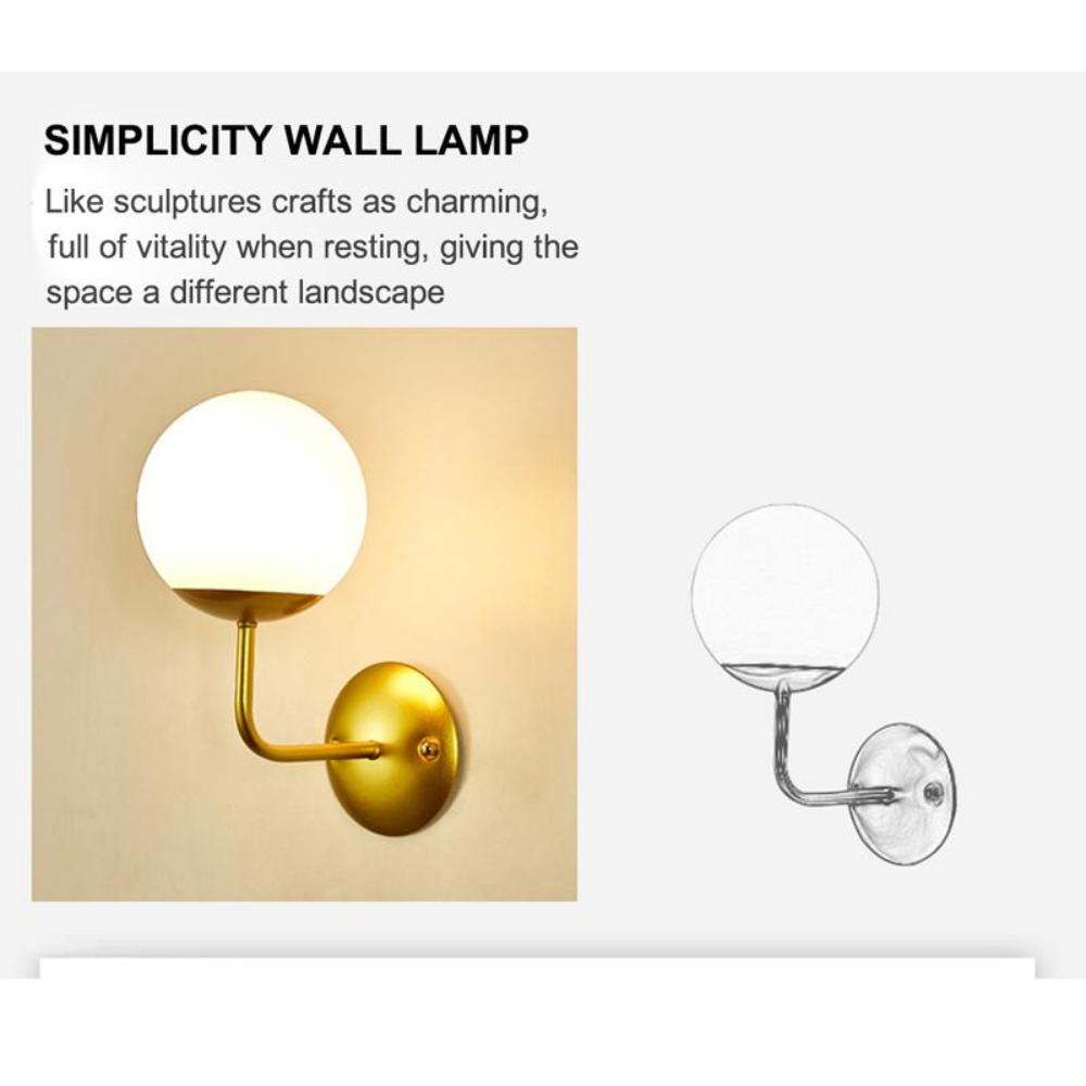 European style glass ball bedside wall lamp gold black swing arm wall lamp bedside room bedroom living room wall decoration art