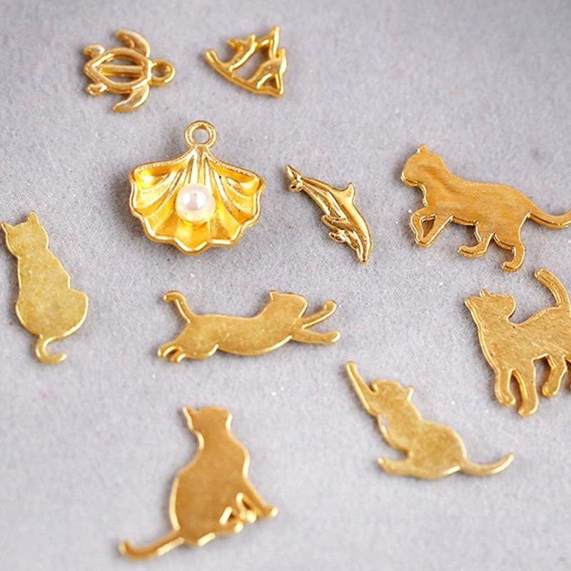 Whimsical Cats And Ocean Theme Alloy Charm For Crafting Pet Lovers Handmade Jewelry Supplies Necklace Accessories