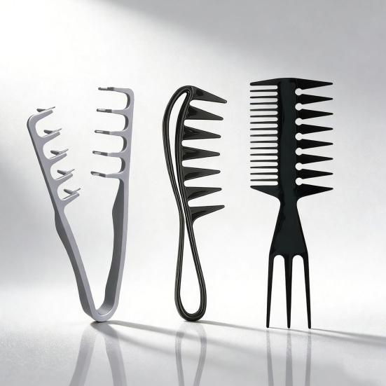 Kit de Pentes para Modelar Cabelo 2/3 Peças Homens Mulheres Volume Instantâneo Textura Pente Todos os Tipos de Cabelo Pente Volumoso de Dentes Largos