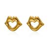 Fun Heart Lip Stainless Steel Stud Earrings for Women Cute Tarnish-Resistant Gold Plated Party Fashion Jewelry Gift